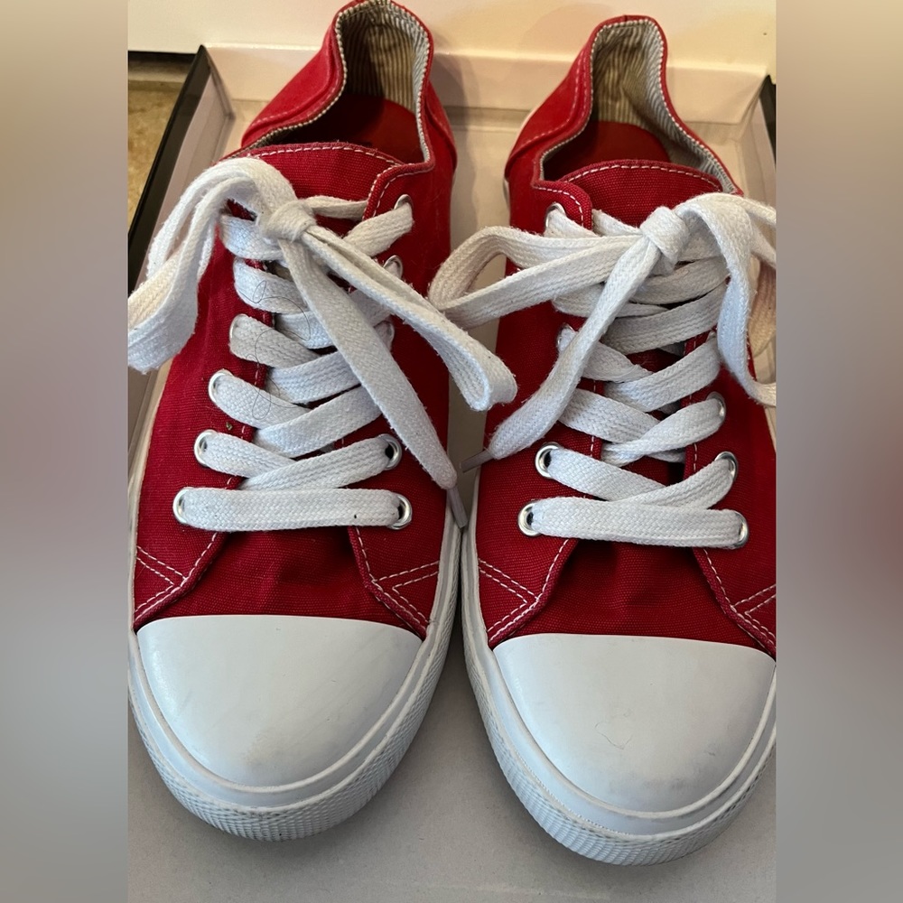 Red sneakers